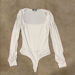 Fashion nova White Long Sleeve Bodysuit